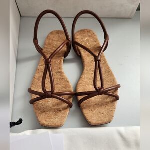 NWB Vince Hazen Square Toe Sandal COGNAC 6.5